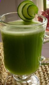 glass of cucumber, celery, apple juice